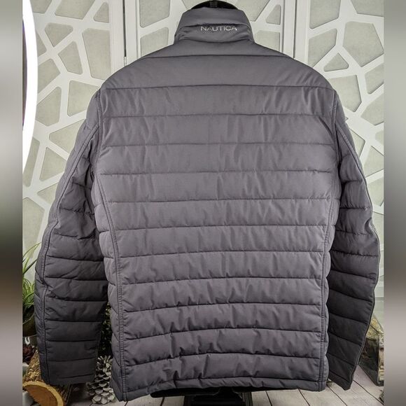 Nautica Grey/Red Reversible Puffer Jacket - Picture 7 of 15